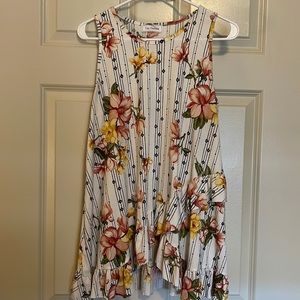Floral Ruffle Tank Top